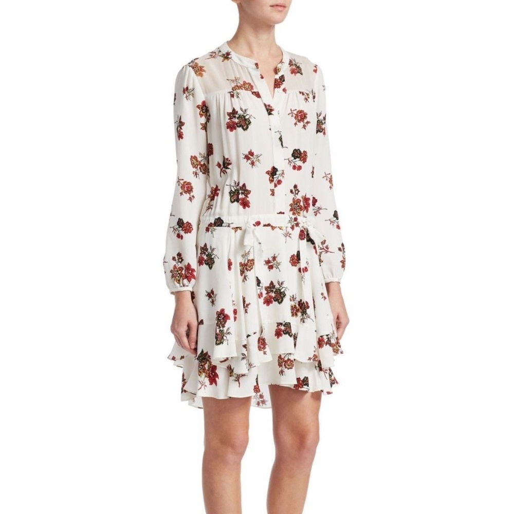 A.L.C. Rori Floral Silk Drop Waist Dress